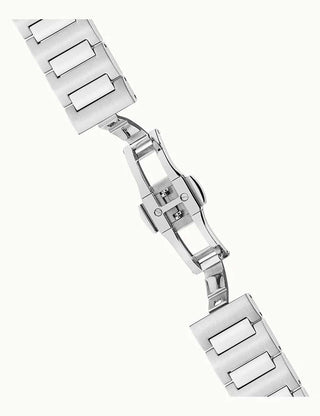 Angle shot of Ingersoll 1892 I14303 Silver Dial Black Stainless Steel Unisex Watch on white background