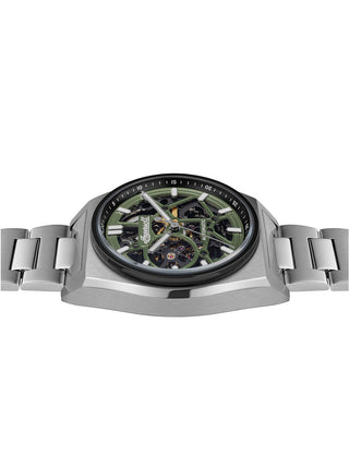 Angle shot of Ingersoll 1892 I14304 Green Dial Silver Stainless Steel Unisex Watch on white background