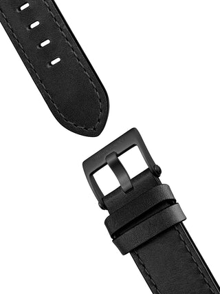 Angle shot of Ingersoll 1892 I14504 Black Leather Unisex Watch on white background