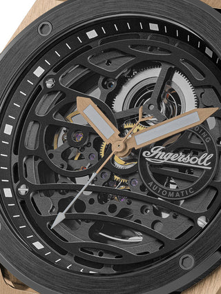 Angle shot of Ingersoll 1892 I15202 Black Silicone Unisex Watch on white background