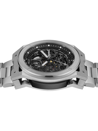 Angle shot of Ingersoll 1892 I15203 Black Dial Silver Stainless Steel Unisex Watch on white background