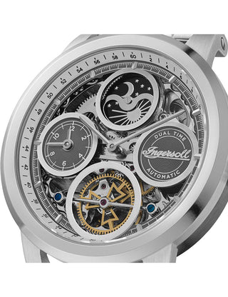 Angle shot of Ingersoll 1892 I16002 Silver Stainless Steel Unisex Watch on white background
