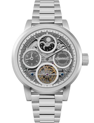 Front view of Ingersoll 1892 I16002 Silver Stainless Steel Unisex Watch on white background