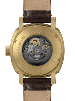 Angle shot of Ingersoll 1892 I16402 Black Dial Brown Leather Unisex Watch on white background