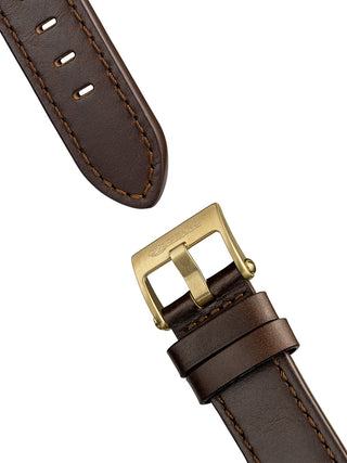Angle shot of Ingersoll 1892 I16402 Black Dial Brown Leather Unisex Watch on white background