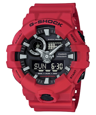 Front view of Casio G-Shock GA-700-4A Mens Watch on white background