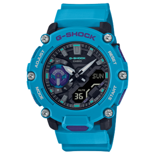 Front view of Casio G-Shock GA-2200-2A Mens Watch on white background