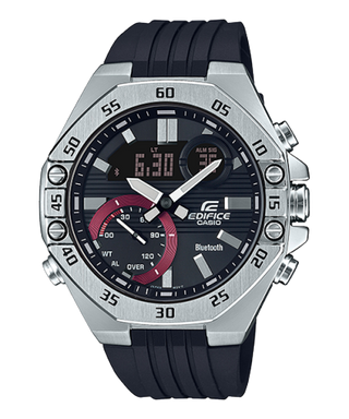 Front view of Casio Edifice ECB-10P-1A Mens Watch on white background