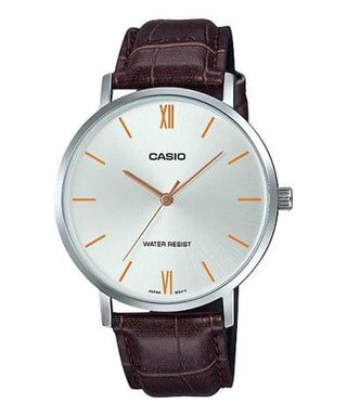 Front view of Casio MTP-VT01L-7B2 Mens Watch on white background