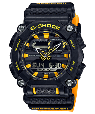 Front view of Casio G-Shock GA-900A-1A9 Mens Watch on white background