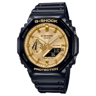 Front view of Casio G-Shock GA-2100GB-1A Mens Watch on white background