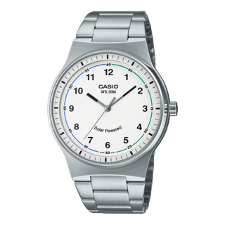 Front view of Casio MTP-RS105D-7BV Mens Watch on white background