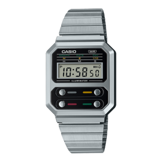 Front view of Casio A100WE-1A Mens Watch on white background