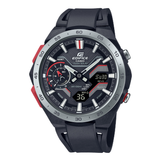 Front view of Casio Edifice ECB-2200P-1A Mens Watch on white background