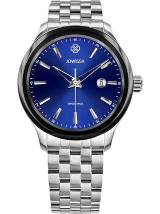 Front view of Jowissa J4.236.L Blue Dial Silver Stainless Steel Unisex Watch on white background