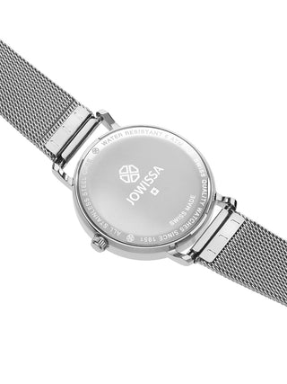 Angle shot of Jowissa J4.395.M White Dial Silver Stainless Steel Womens Watch on white background