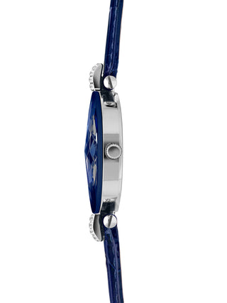 Angle shot of Jowissa J5.622.M Blue Leather Womens Watch on white background