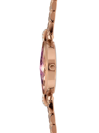 Angle shot of Jowissa J5.772.M Purple Dial Rose Gold Stainless Steel Womens Watch on white background