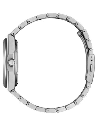 Angle shot of Citizen NJ0180-80M Silver Titanium Unisex Watch on white background