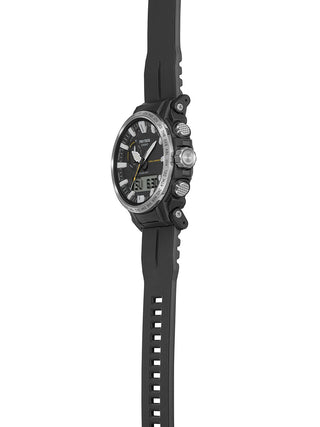 Angle shot of Casio Pro-Trek PRW-61-1AER Black Resin Mens Watch on white background