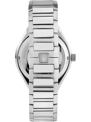 Angle shot of Maserati R8823142004 Blue Dial Silver Stainless Steel Unisex Watch on white background