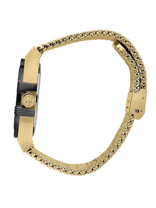 Angle shot of Maserati R8853108006 Gold Stainless Steel Unisex Watch on white background