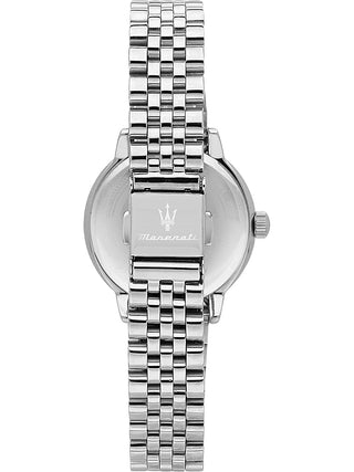 Angle shot of Maserati R8853145515 White Dial Silver Stainless Steel Womens Watch on white background