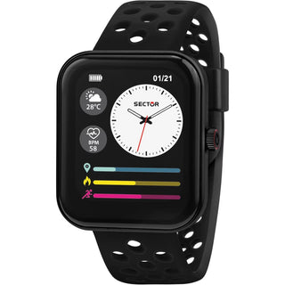 Front view of Sector R3251159001 Black Silicone Unisex Watch on white background