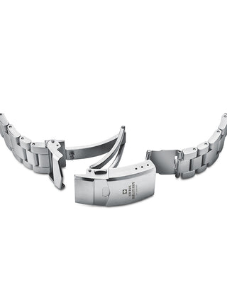 Angle shot of Swiss Military By Chrono SMA34092.03 Silver Stainless Steel Unisex Watch on white background