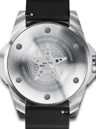 Angle shot of Swiss Military By Chrono SMA34092.06 Black Silicone Unisex Watch on white background