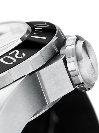 Angle shot of Swiss Military By Chrono SMA34092.04 Black Silicone Unisex Watch on white background