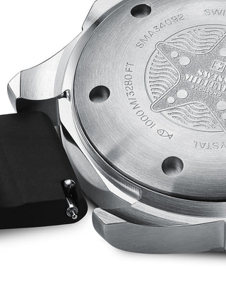 Angle shot of Swiss Military By Chrono SMA34092.04 Black Silicone Unisex Watch on white background