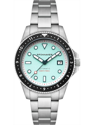 Front view of Spinnaker SP-5136-66 Silver Stainless Steel Unisex Watch on white background