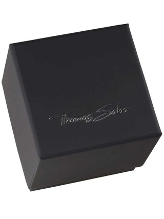 Angle shot of Thomas Sabo WA0423-201-201 Black Dial Silver Stainless Steel Womens Watch on white background