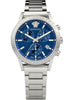 Versace Chronograph VEKB00522 Blue Dial Silver Stainless Steel Womens Watch