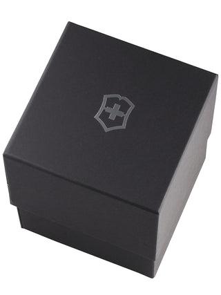 Angle shot of Victorinox 241980.1 Blue Dial Brown Leather Unisex Watch on white background