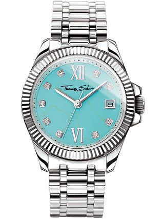 Front view of Thomas Sabo WA0317-201-215 Silver Stainless Steel Womens Watch on white background