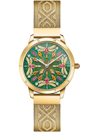 Front view of Thomas Sabo WA0369-264-211 Gold Stainless Steel Womens Watch on white background