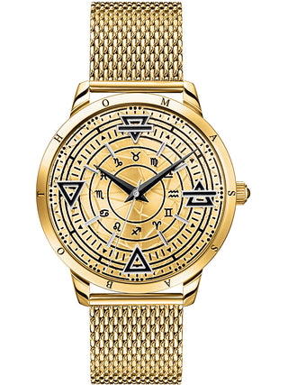 Front view of Thomas Sabo WA0388-264-207 Gold Stainless Steel Unisex Watch on white background