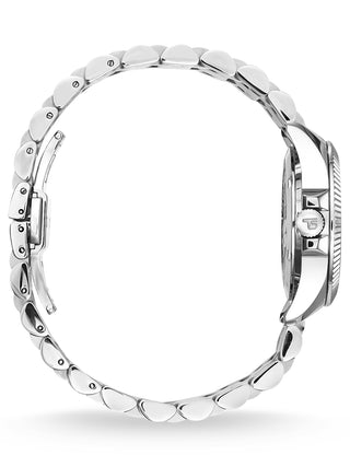 Angle shot of Thomas Sabo WA0406-201-203 Black Dial Silver Stainless Steel Womens Watch on white background
