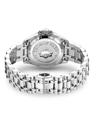 Angle shot of Thomas Sabo WA0407-201-212 Red Dial Silver Stainless Steel Womens Watch on white background