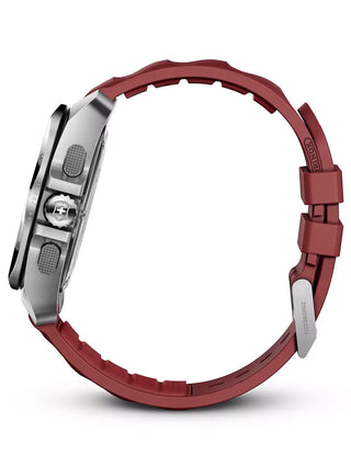 Angle shot of Victorinox Chronograph 241986 Red Dial Unisex Watch on white background