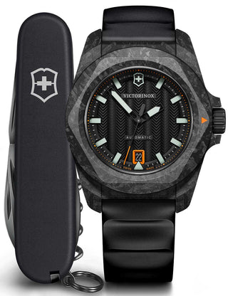Front view of Victorinox 242023.1 Black Unisex Watch on white background