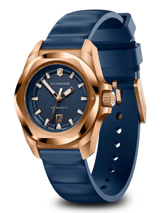Angle shot of Victorinox 242035 Blue Womens Watch on white background