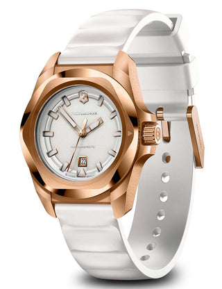 Angle shot of Victorinox 242037 White Womens Watch on white background