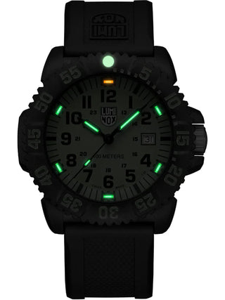 Angle shot of Luminox X2.2067.1 Black Silicone Unisex Watch on white background