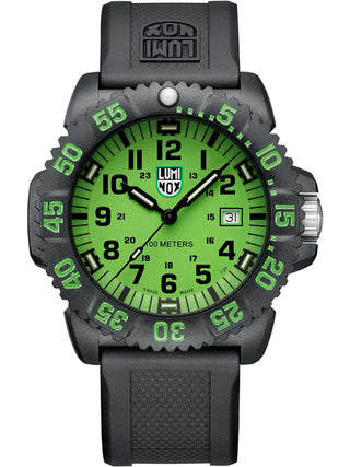 Front view of Luminox X2.2067.1 Black Silicone Unisex Watch on white background