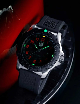 Angle shot of Luminox X2.2145 Black Silicone Unisex Watch on white background