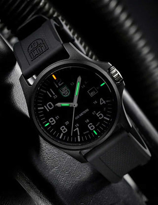 Angle shot of Luminox X2.2401 Black Silicone Unisex Watch on white background