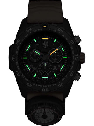 Angle shot of Luminox Chronograph XB.3749 Black Dial Unisex Watch on white background